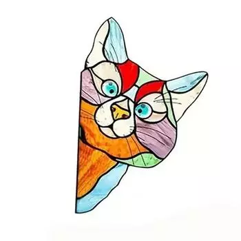 Кот Подглядывающий Стекло Окно Самоклеящиеся Наклейки Водонепроницаемые Влагостойкие Стеклянная Наклейка Спальня Гостиная Украшение Окна Автомобиля AVE