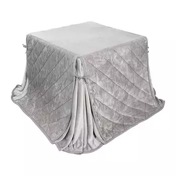 Котацу Футон для высокого Котацу Одноместный Экономящий Место Обеденный Котацу Обеденный Котацу Пространство Квадрат Котацу Влаго-Тепло Пушистый Фланель 240x240 см Стол, серый