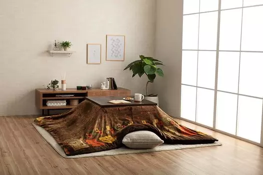 Kotatsu Futon Cover 4550317200984 Brown Square [Ikehiko Corporation]