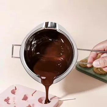Котел для плавления воска из нержавеющей стали с термостойкой ручкой для плавления шоколадных конфет и принадлежностей для изготовления свечей 600ML