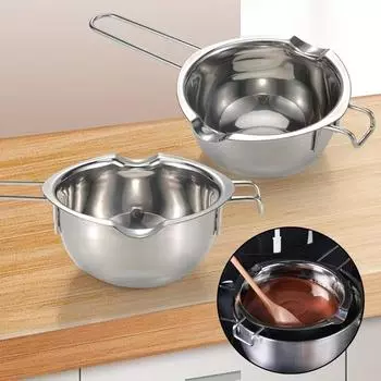 Котел для плавления воска из нержавеющей стали с термостойкой ручкой для плавления шоколадных конфет и принадлежностей для изготовления свечей