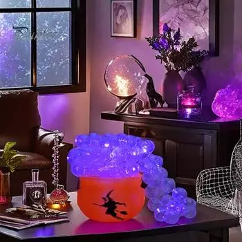 Котел для ведьмы на Хэллоуин своими руками, светящийся пузырящийся котел, набор для Хэллоуина, жуткое настольное украшение для дома, кухни, стола для вечеринки C