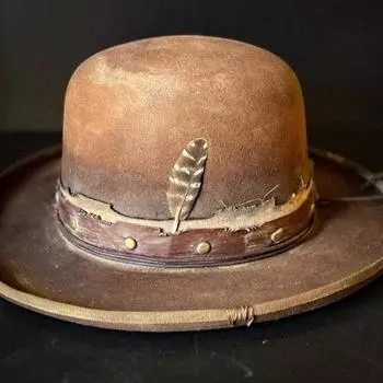 Котелок шерстяной фетровый шляпа винтажная мода чистая шерстяная шляпа L58-60cm