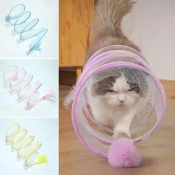 Котенок-кролик, свежий стиль, складная туннельная трубка, игрушка для кошек, туннель для кошек, инструмент для дрессировки домашних животных