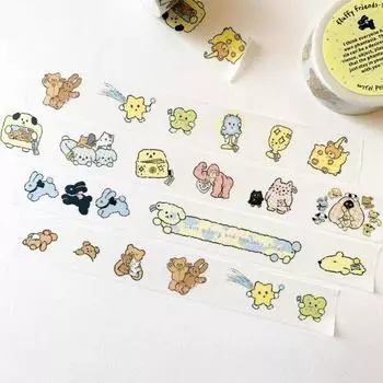 Котенок Медведь Животное Милая Наклейка Лента Gooka Справочник Украшения