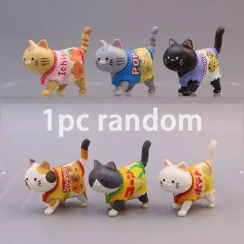 Котенок Снек Фигурка Кошки Игрушки Ходячее Животное Мини Кошачьи Украшения Модель Кошки Кукла Игрушки Праздничный Подарок 1pc random