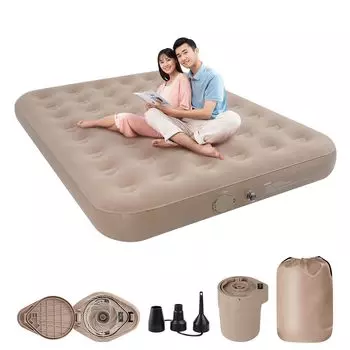 Kotesoto Air Electric Air Air Camping Electric Air Air For For Home Disaster For Грузоподъемность 200 см x 152 см x Хаки Кровать, Двуспальная, Встроенный насос, Коврик, хаки