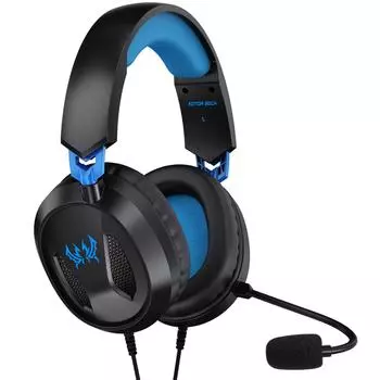 KOTION EACH G3100 3,5 мм проводная игровая гарнитура накладные игровые наушники с всенаправленным синий/чёрный