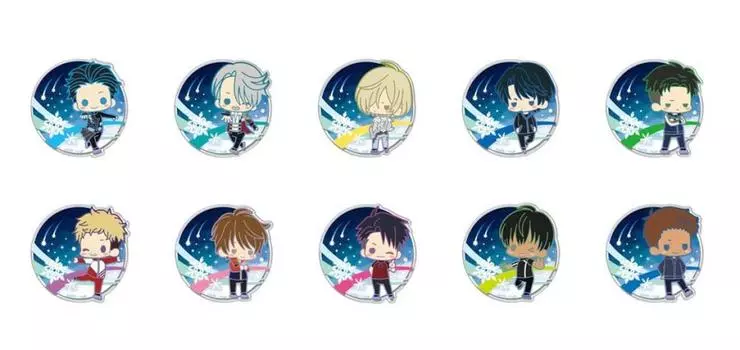 Kotobukiya Clear Brooch Collection Yuri!!! on ICE 1BOX=10 pieces Total 10 types