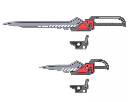 Kotobukiya Товары поддержки моделирования MSG Оружейный блок 51 Индивидуальный набор клинков 01 Общая длина приблизительно. Пластиковая модель размером 163 мм, не масштабная