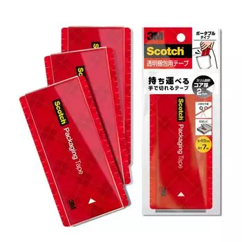 который можно разрезать с помощью 3M Scotch Gum Pocket Packing, режет прямо с помощью упаковки [ручной ленты], размер, ручная лента, тихая, портативная, 7 м, 3, 3852FLT-RD-3P