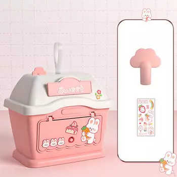 Коттеджная копилка, мультяшная копилка, практичные подарки, небьющиеся деньги для детской коробки розовый