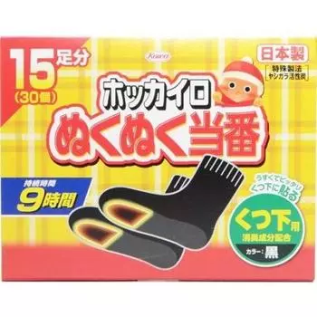 Kowa Shinyaku Nukunuku Onban на 15 пар х 4 черных носков, шт. чёрный