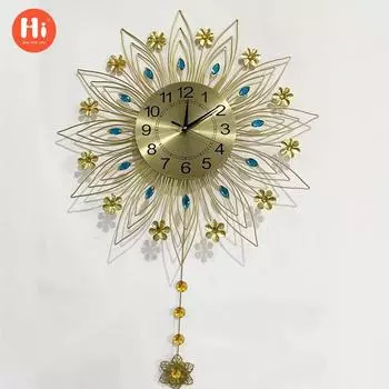 Кованое железо украшение для гостиной настенные часы бытовые настенные часы импортная торговля металлический стразы ремень качели 45cm