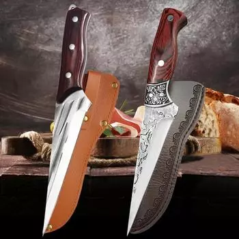 Кованый кухонный нож для мяса, нож для обвалки из нержавеющей стали, нож для мясника, нож для нарезки овощей и фруктов, острый нож для фруктов B