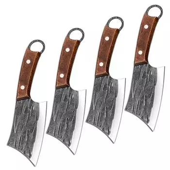 Кованый кухонный нож для мяса, поварской нож для нарезки рыбы и овощей из нержавеющей стали с деревянной ручкой, инструмент для резки мясника