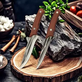Кованый кухонный нож для мяса с цельной ручкой Tang, нож для обвалки мяса, нож для нарезки мяса, поварской нож, инструменты для рыбалки