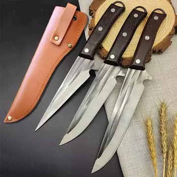 Кованый кухонный нож для обвалки мяса, ручной работы, мясницкий нож, нож для резки барбекю, рыболовный нож, острый нож для мяса и овощей