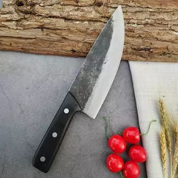 Кованый кухонный нож шеф-повара ручной работы, нож для мяса, высокоуглеродистая сталь, традиционные китайские ножи для убоя, резак