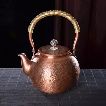 Кованый медный чайник для кофе ручной работы в стиле ретро, чайник для плиты, кунг-фу для пикника на кухне 1300ml