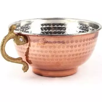 Кованый медный поднос ручной работы для пахты/воды/напитков - луженый