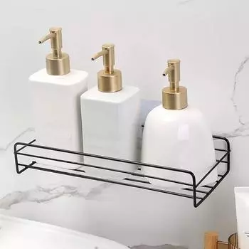 Кованый настенный стеллаж для хранения вещей, полка для ванной комнаты, корзина для душа, кухонный стеллаж для хранения вещей, безударный железный стеллаж для слива воды в душ