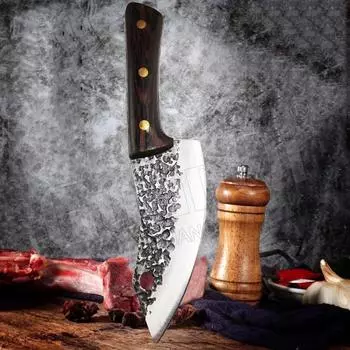 Кованый нож для мяса из нержавеющей стали, многофункциональный мясницкий тесак, модель молотка, нож для обвалки, кухонные ножи, кулинарный нож