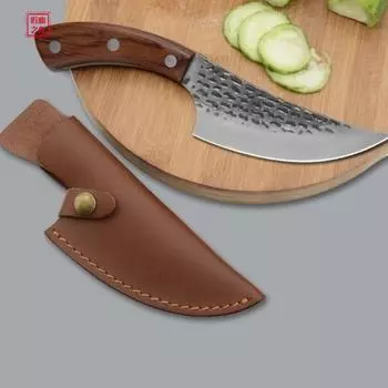 Кованый нож для мяса ручной работы, нож для обвалки, полный Тан, сербский нож, охотничий нож для кемпинга, барбекю With knife cover