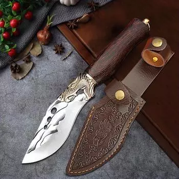 Кованый нож для обвалки мяса, кухонный тесак для мяса, нож для разделки мяса, рыболовный нож, универсальный нож для домашнего хозяйства, кухонный резак