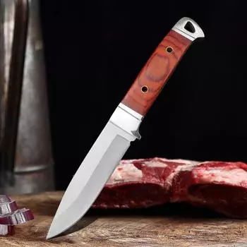 Кованый нож для разделки мяса, деревянная ручка, универсальный нож, нож для нарезки рыбы, фруктов, стейков, топор, нож для мяса, барбекю, кухонные ножи