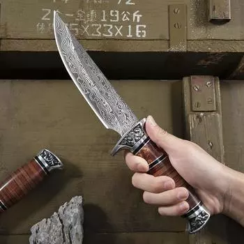 Кованый нож шеф-повара из нержавеющей стали 5Cr15Mov, походный сербский нож, кухонный нож для мясника, обвалочный нож