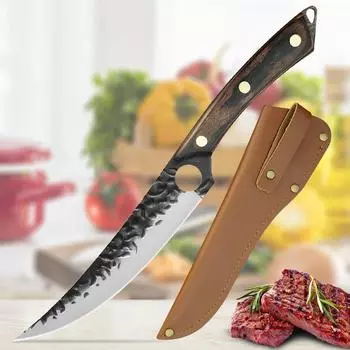 Кованый обвалочный нож Кухонный нож из нержавеющей стали Тесак для убоя мяса 1pcs