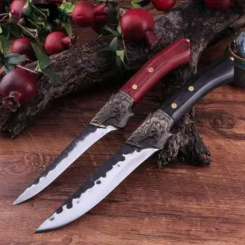 Кованый обвалочный нож Нож ручной работы Нож мясника Многофункциональный кухонный нож Фруктовый нож B