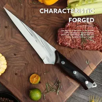 Кованый разделочный нож фиолетовый цвет дерево острый суши мясник кованые вручную лезвия поварские ножи мясной топор рубка овощей