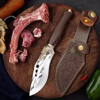 Кованый стальной нож для обвалки, кухонные ножи для поваров, нож для разделки мяса, нож для рыбалки и барбекю, бытовой кухонный нож