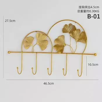 Кованый железный крючок настенный держатель для хранения ключей украшение прихожей на входе настенный крючок крючок для подвешивания пальто шляп шарфов лист домашний декор 4