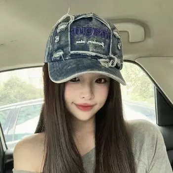 Ковбойская бейсбольная кепка с вышитыми буквами для мужчин и женщин, с окантовкой отверстий для улицы, модная кепка M56-58cm