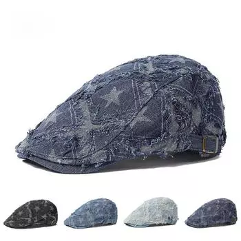 Ковбойская кепка с утиным язычком, берет, женская ретро-кепка, шляпа, мужская шляпа M56-58cm средний синий