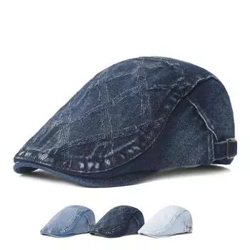 Ковбойская кепка с утиным язычком в английском стиле, ретро-кепка для мужчин и женщин, европейский и американский ветровой берет M56-58cm средний синий