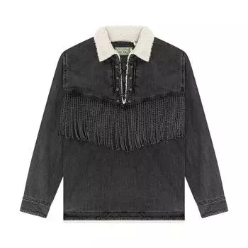 Ковбойская рубашка в стиле вестерн Levis x Denim Tears Поношенные черные топы унисекс A5617-0000