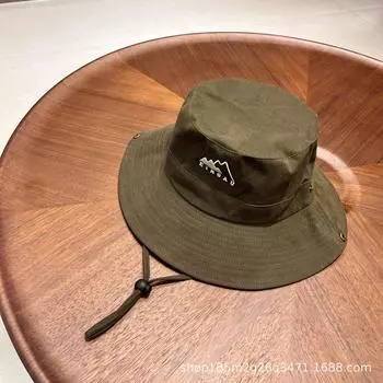 Ковбойская шляпа для кемпинга в стиле вестерн для мужчин и женщин Mori универсальная шляпа-ведро для весны и лета на открытом воздухе для рыбалки, походов и восхождений на солнце M56-58cm армия зеленый