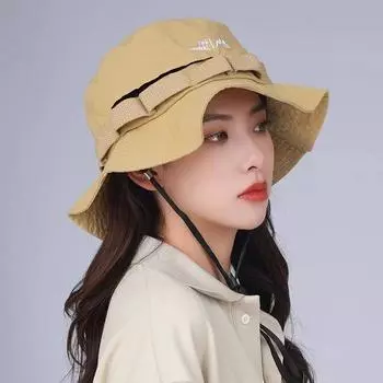 Ковбойская шляпа для скалолазания, женская летняя рыболовная защитная шляпа для защиты от солнца, большая окружность головы, мужская шляпа для бассейна M56-58cm чёрный