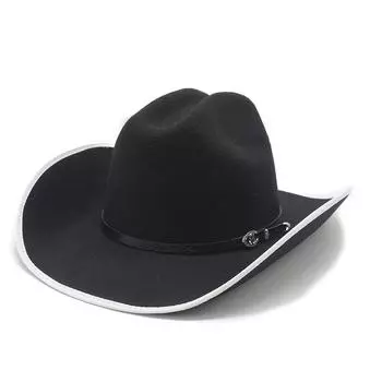 Ковбойская шляпа Фетровый цилиндр Шляпа джентльмена в стиле вестерн Фетровая шляпа Джазовая шляпа Мужская зимняя шляпа M56-58cm серый