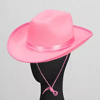 Ковбойская шляпа, повседневная, прочная, солнцезащитная шляпа для путешествий, реквизит для праздников, тематических вечеринок и фестивалей розовый