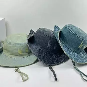 Ковбойская шляпа рыбака, детская, 2025, новая складная шляпа для кемпинга, походов, солнца, мужская шляпа, весна и осень M56-58cm чёрный