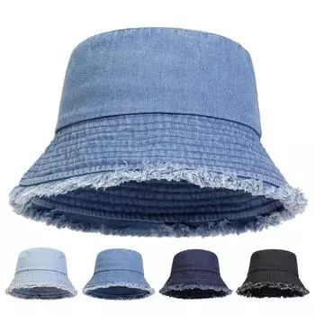 Ковбойская шляпа рыбака с отверстием по краю, унисекс, пляжные шляпы, модные солнцезащитные кепки, плоские рыболовные кепки чёрный