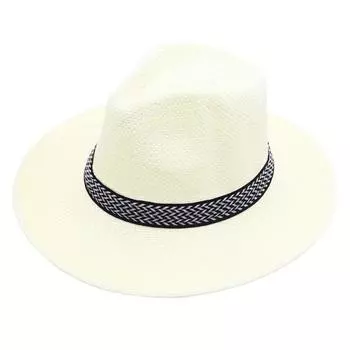 Ковбойская шляпа с большими полями, защита от солнца, мужская и женская шляпа с геометрическим узором, летняя повседневная рыболовная шляпа белый
