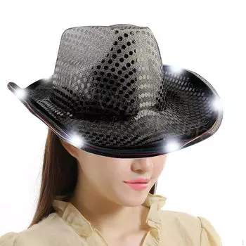 Ковбойская шляпа с подсветкой, модная кепка для праздничного празднования, ночного клуба, косплей, подарок синий