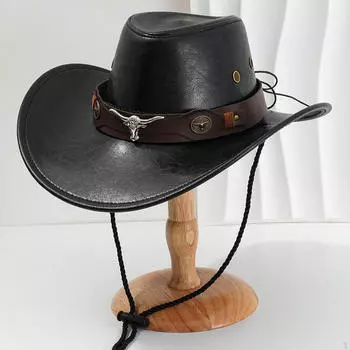 Ковбойская шляпа в стиле вестерн, девушка-ковбой для сценического представления, карнавального фестиваля чёрный