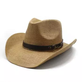 Ковбойская шляпа в стиле вестерн, мужская винтажная рыцарская шляпа, женская, для отдыха на пляже, солнцезащитный крем M56-58cm хаки